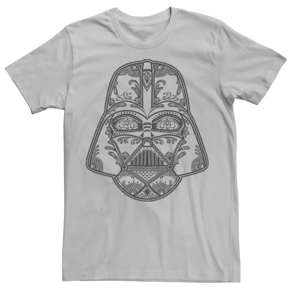 Мужская футболка со шлемом и сахарным черепом «Звездные войны» Дарта Вейдера Star Wars, серебристый