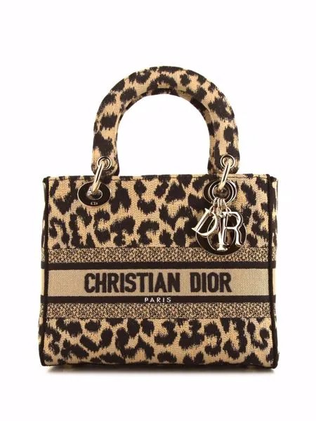 Christian Dior сумка-тоут Cheetah Lady Dior 2021-го года среднего размера
