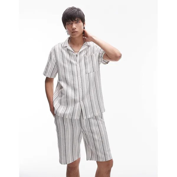 Рубашка Topman Co-Ord Short Sleeve Relaxed, экрю