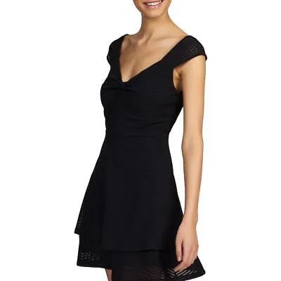 Черное женское многослойное мини-платье Hutch в полоску с пышной юбкой S BHFO 8549