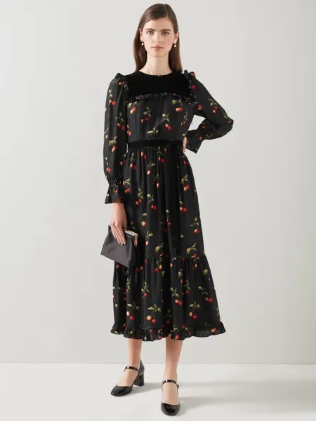 Платье миди LKBennett Dita Ascot Collection, черный/мульти