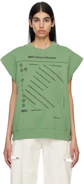 Зеленая толстовка без рукавов MM6 Maison Margiela