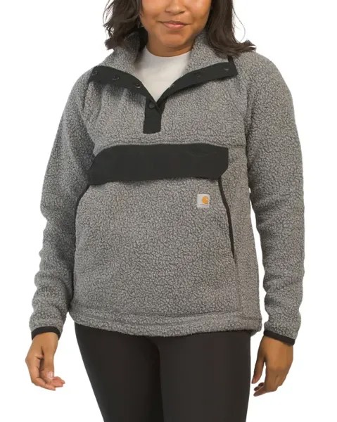 Флисовый пуловер свободного кроя Carhartt, цвет Granite Heather