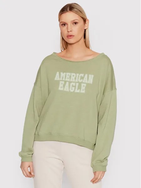 Толстовка оверсайз American Eagle, зеленый