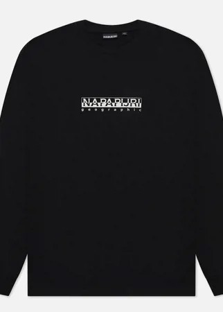 Мужской лонгслив Napapijri LS Box Logo, цвет чёрный, размер M