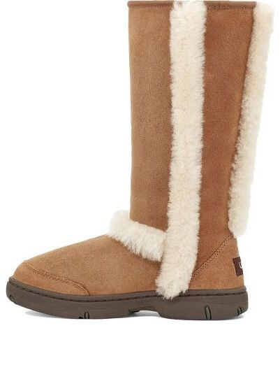 Зимние ботинки sunburst высокие коричневые Ugg, белый