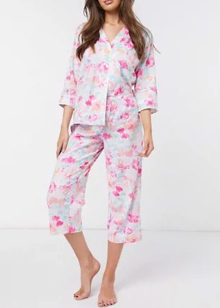 Пижама с брюками капри и рубашкой с лацканами Lauren by Ralph Lauren-Многоцветный