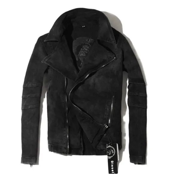 Куртка мужская приталенная из денима, брендовая Повседневная мотоциклетная одежда, пальто в стиле ретро, костюм певицы