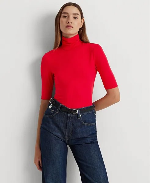 Женская водолазка из эластичного джерси Lauren Ralph Lauren, красный