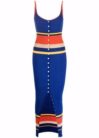 Paco Rabanne трикотажное платье макси с контрастными полосками