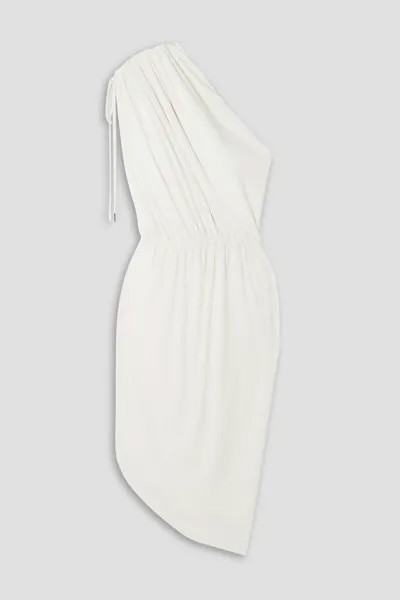 Платье из джерси с драпировкой Bev на одно плечо HALSTON, белый