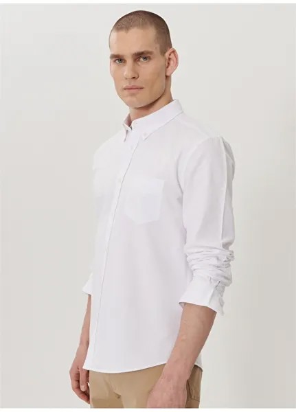 Белая мужская рубашка Wrangler