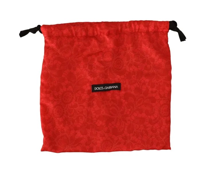 DOLCE - GABBANA Сумка-пылесборник Красная кружевная сумка для обуви на шнурке с цветочным принтом 26см x 26см