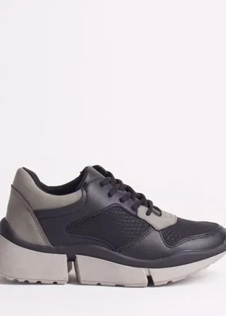 Черные кроссовки из эко-кожи Calipso