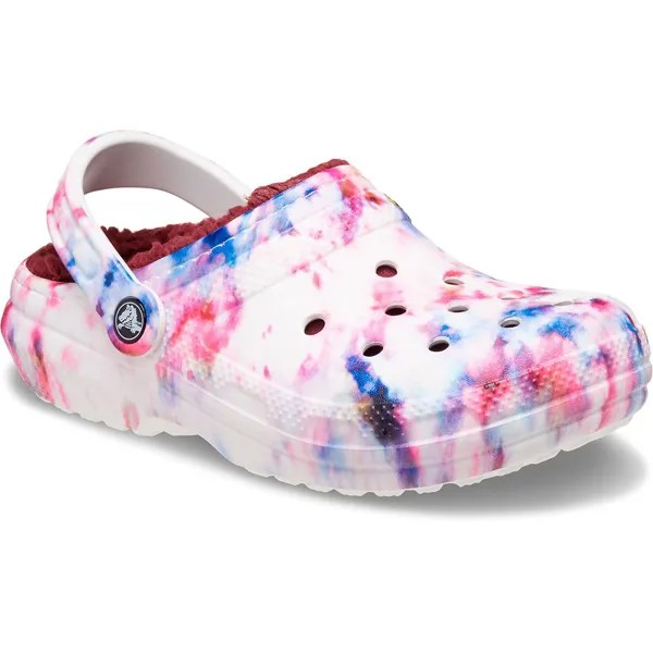 Сабо Crocs Classic Lined Tie Dye, белый