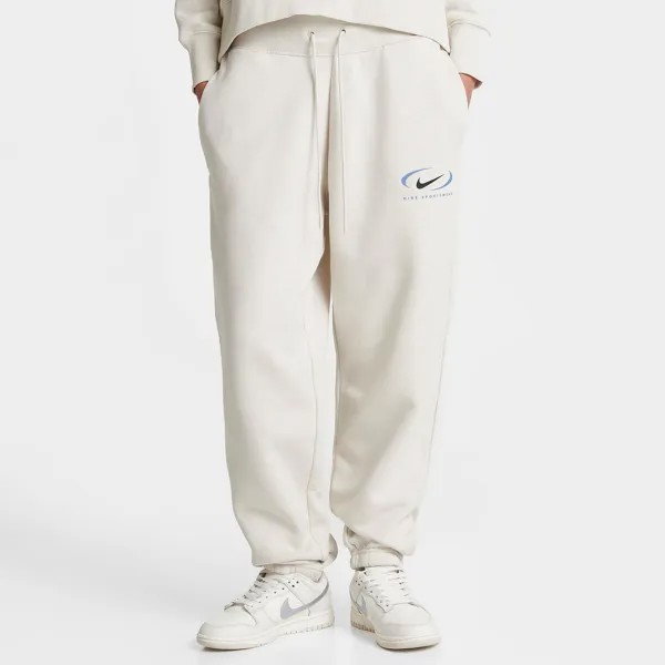 Женские брюки-джоггеры большого размера из флиса Nike Sportswear Swoosh Life Phoenix, белый