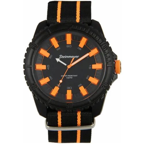 Наручные часы Steinmeyer, черный, оранжевый