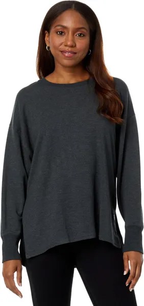 Пуловер SoftFlex с круглым вырезом и рукавами «летучая мышь» L.L.Bean, цвет Midnight Black Heather