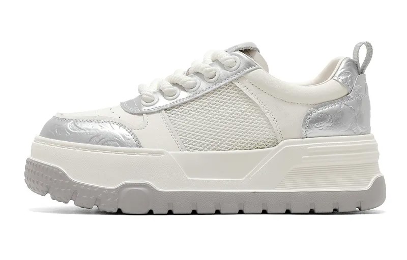 Кроссовки C°BANNER Skateboarding Shoes Women's Low-top, серебряный