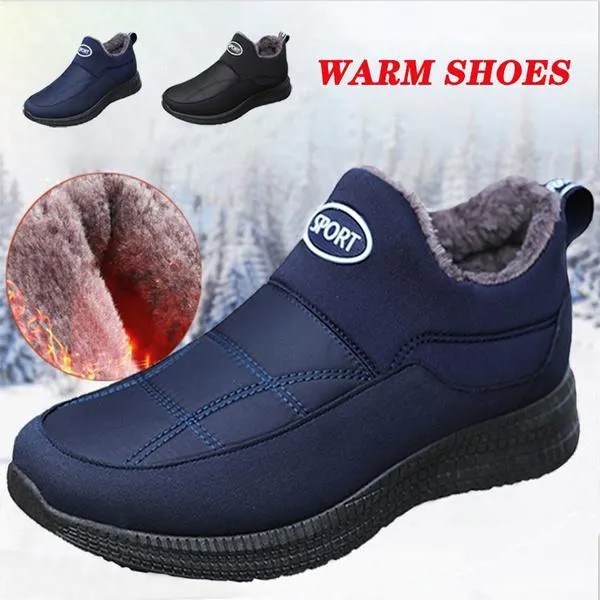 Мужская зимняя теплая обувь шерсть хлопчатобумажные ботильоны