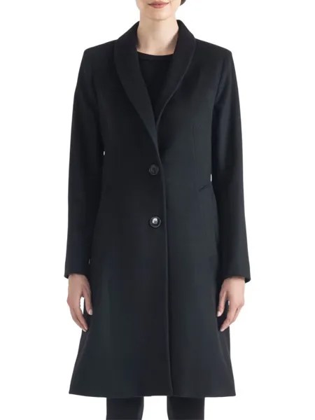 Пальто из шерсти и кашемира с воротником-шалью Sofia Cashmere Black