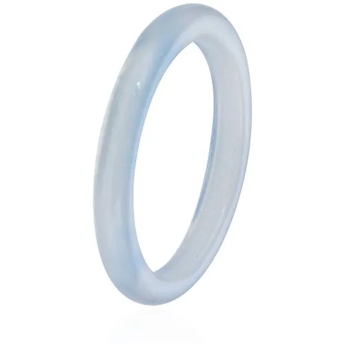 Женское тонкое кольцо из натурального камня - голубого агата