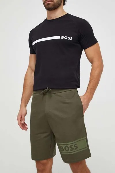 Хлопковые шорты BOSS Boss, зеленый