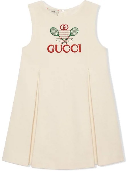 Gucci Kids платье с вышивкой Gucci Tennis