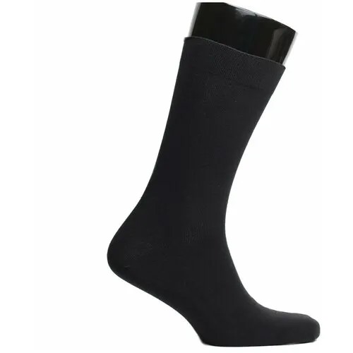 Мужские носки , классические, махровые, размер 25, черный