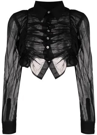 Comme Des Garçons укороченная полупрозрачная рубашка