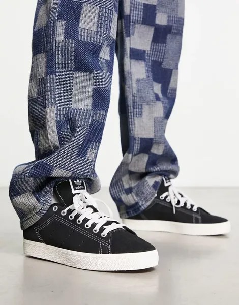 Черные кроссовки с контрастной строчкой adidas Originals Stan Smith CS