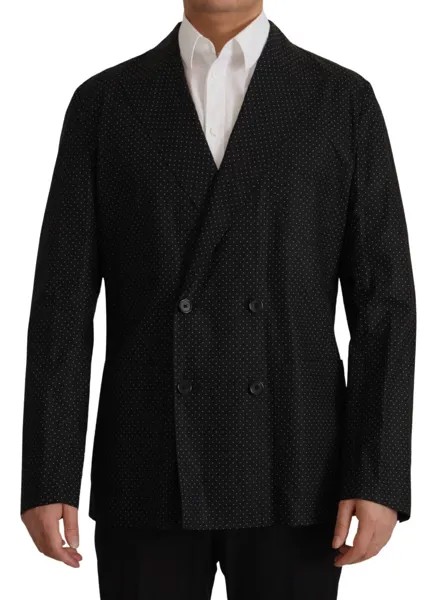 Блейзер DOLCE - GABBANA, черный хлопковый пиджак в горошек IT48 / US38/ M Рекомендуемая розничная цена 1600 долларов США