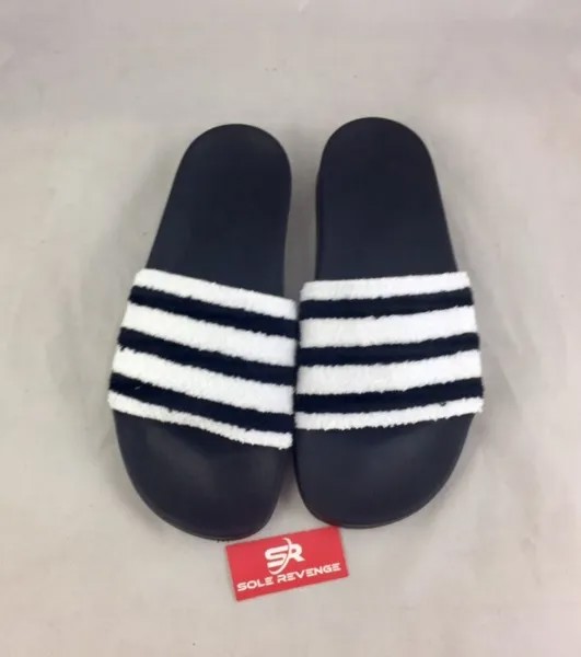 Мужские шлепки Adidas Sweatband ADILETTE Шлепанцы Черно-белые шлепанцы BB0125