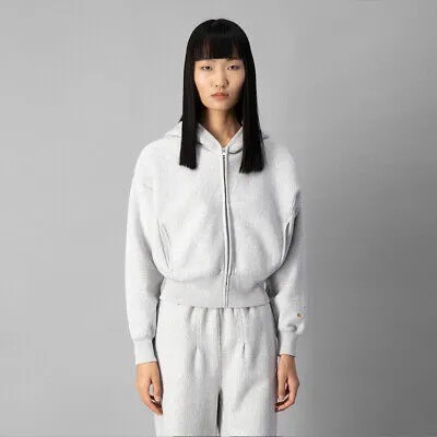 Толстовка женская Champion Wmns Minimal Tailored Boxy Zip Hoodie светло-серый
