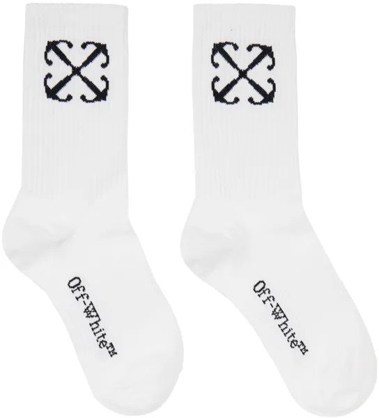 Белые носки со стрелками Off-White, цвет White/Black