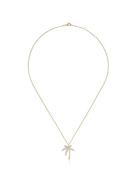 Yvonne Léon 18K yellow gold and diamond palm tree necklace