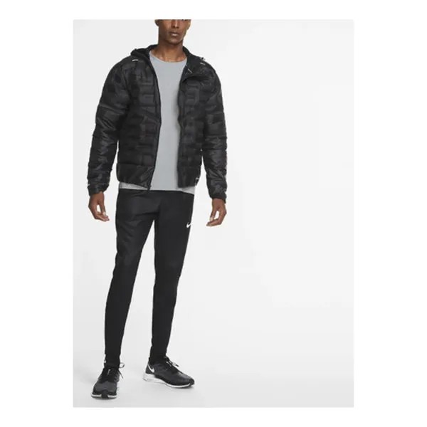 Пуховик Nike Reflective logo Running Sports Down Jacket Black, черный