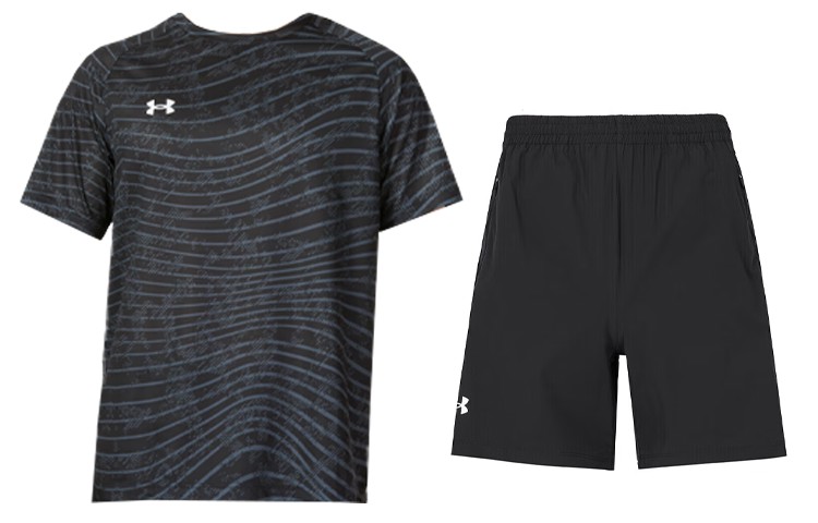 Мужская повседневная спортивная одежда Under Armour, цвет (Grey + Black) suit