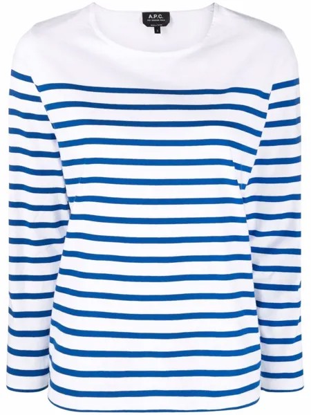 A.P.C. полосатая футболка с длинными рукавами