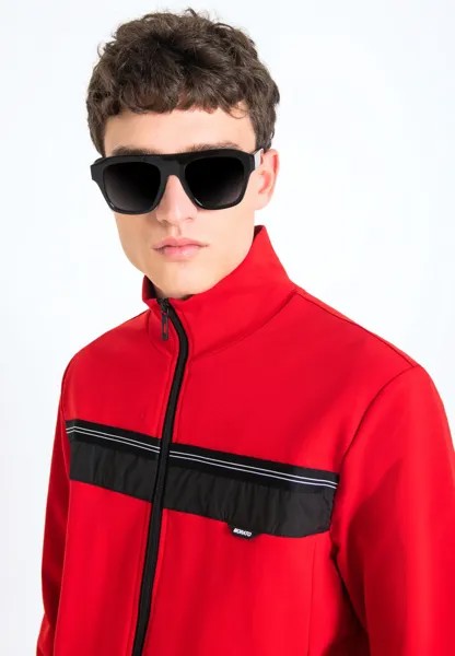 Толстовка на молнии High-Neck With Hidden Front Pockets Antony Morato, красный