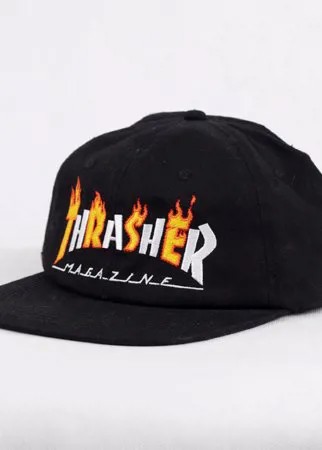 Пятипанельная кепка THRASHER Flame Mag Snapback BLACK