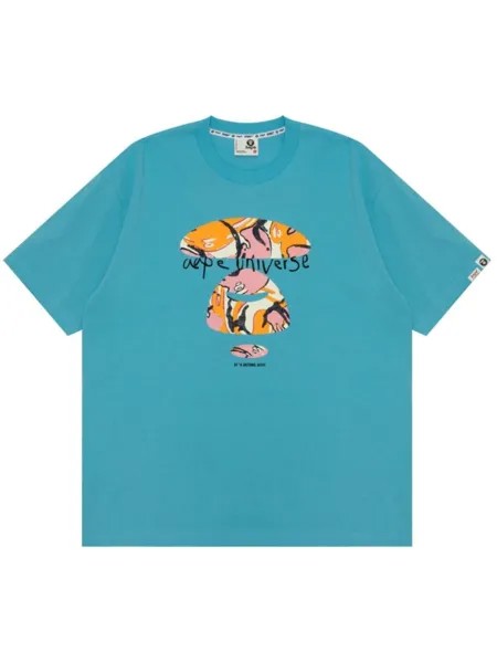 Футболка с логотипом AAPE BY *A BATHING APE, синий