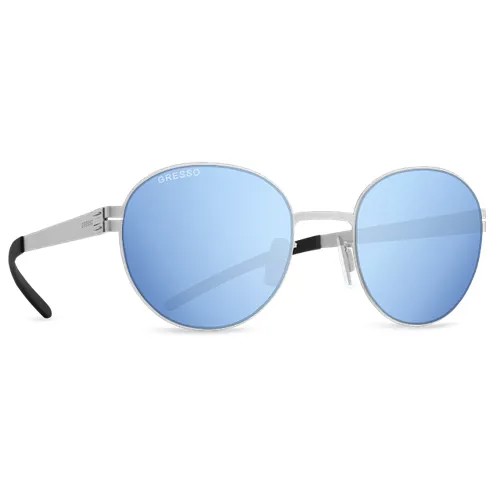 Солнцезащитные очки Gresso, круглые, с защитой от УФ, зеркальные, серый