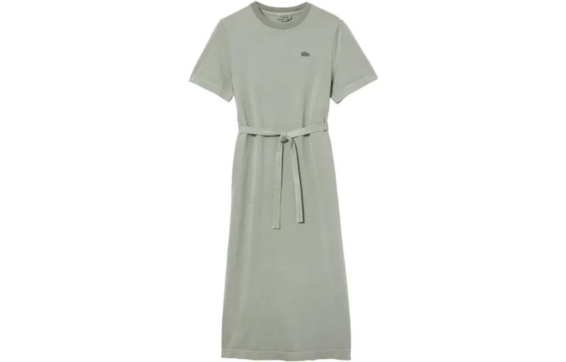 Платье с короткими рукавами женское серое Lacoste