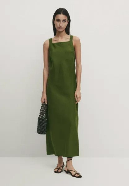 Платье макси Massimo Dutti, цвет green