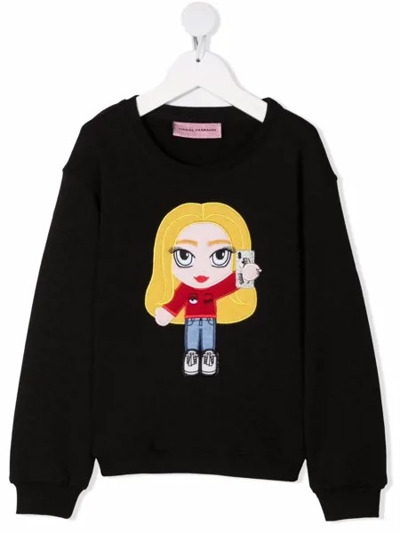 Chiara Ferragni Kids толстовка с круглым вырезом и вышивкой