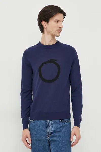 Шерстяной свитер Trussardi, темно-синий