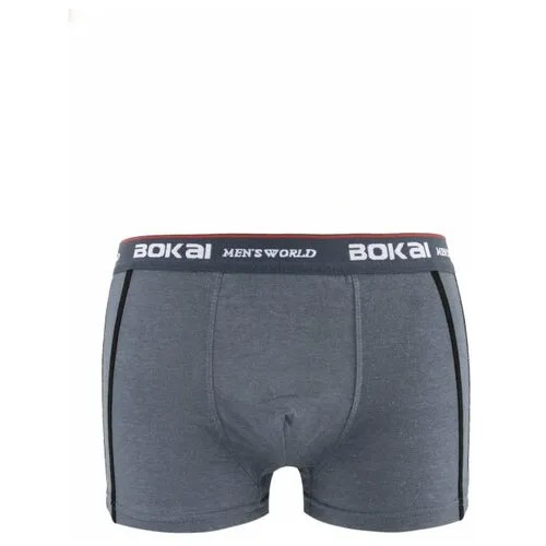 Трусы боксеры Bokai, средняя посадка, размер 5XL, черный, серый, 2 шт.