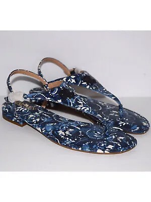 LAUREN RALPH LAUREN Женские темно-синие сандалии-стринги с круглым носком и логотипом Ellington, 8 B