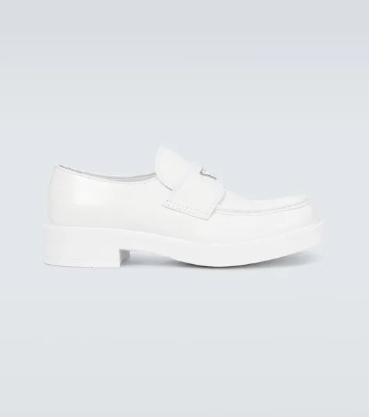 Лоферы из матовой кожи Prada, белый